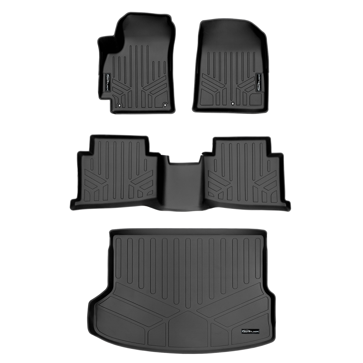 SA0510-B0510-D0532 Cargo Liner Behind 2nd Row & Custom Fit Floor Mats for 2021-2023 Kia Seltos - SX Turbo Models Only, Black