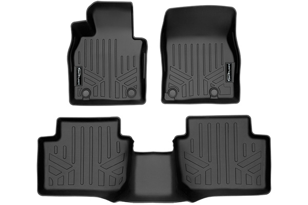 SA0503-B0539 Custom Fit All Weather 2 Row Floor Mat Liners Set for 2020-2021 Mazda CX-30, Black - AWD