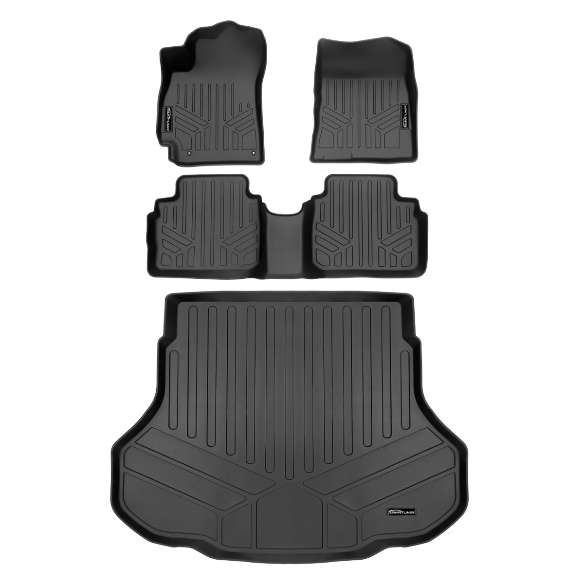 SA0538-B0538-D0538 Custom Fit All Weather Black 2 Row Floor Mats & Cargo Liner Set for 2021-2023 Hyundai Elantra