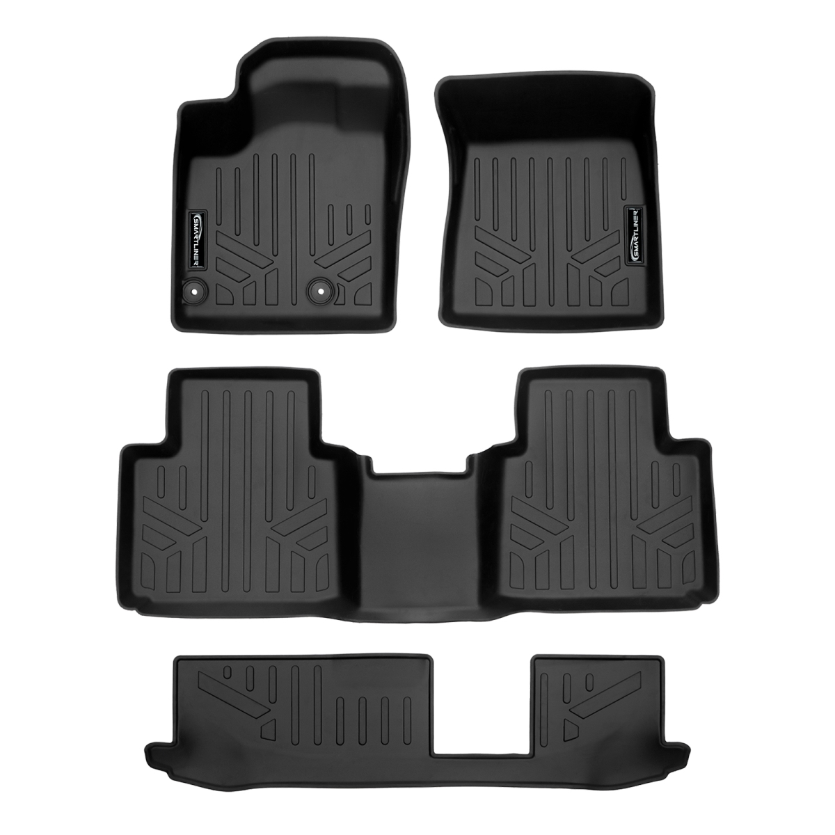 SA0561-B0561-C0561 Custom Fit Floor Mats 3 Row Liner Set for 2022-2023 Mitsubishi Outlander, Black