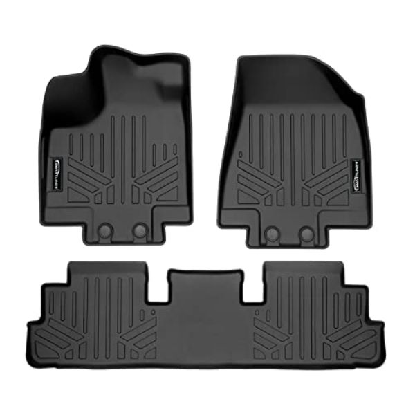 SA0567-B0567 Custom Fit 2 Row Floor Mats Liner Set for 2022-2023 Nissan Pathfinder - Black