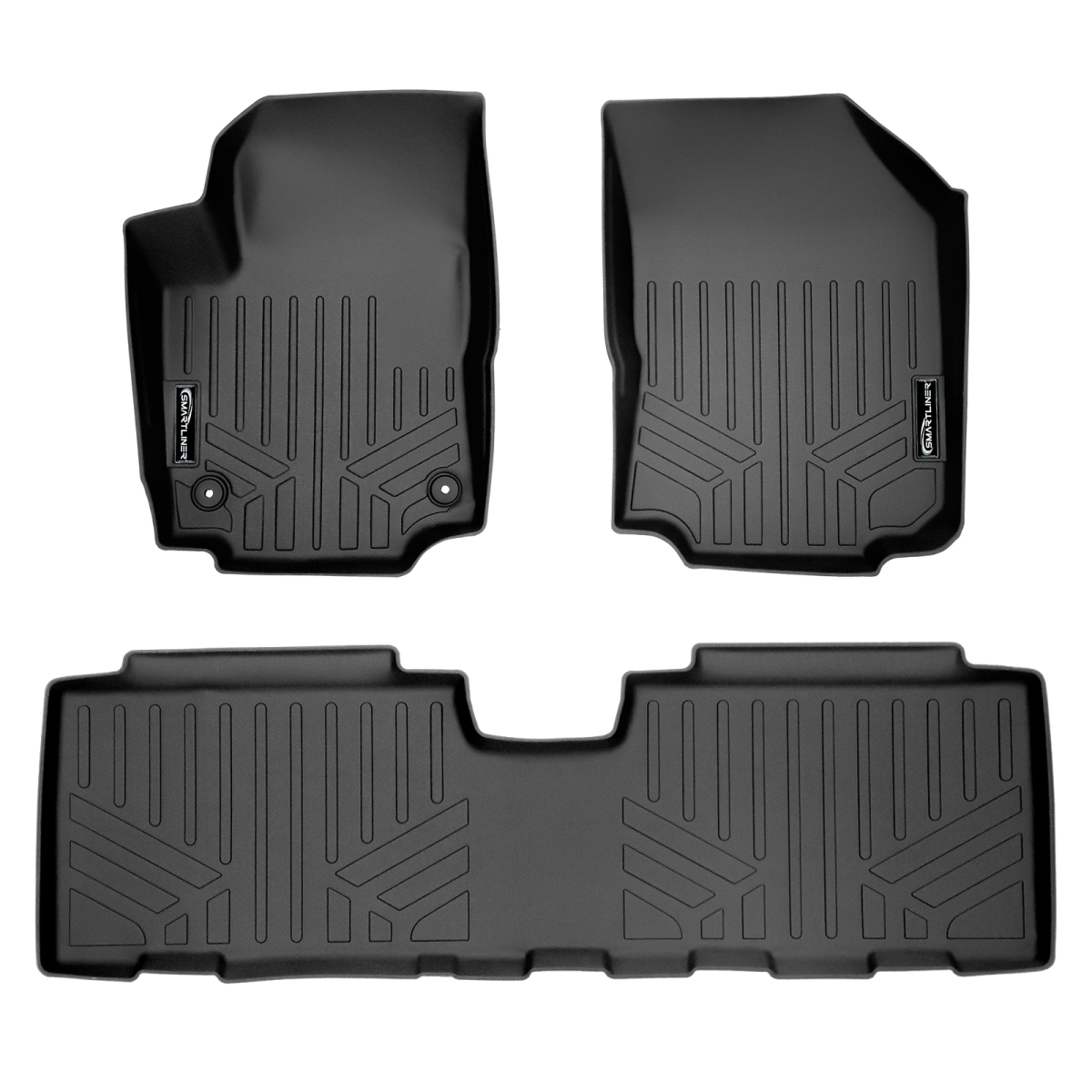 SA0310-B0310 Custom Fit 2 Row Floor Mats Liner Set for 2018-2022 Chevrolet Equinox, Black