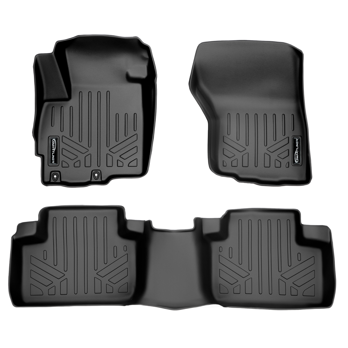 SA0355-B0356 Custom Fit 2 Row Floor Mats Liner Set for 2011-2021 Mitsubishi Outlander Sport, Black