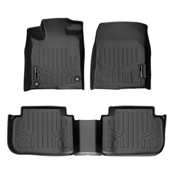 SA0586-B0597 Custom Fit All 2 Row Floor Mat Liner Set for 2022-2023 Honda Civic, Black