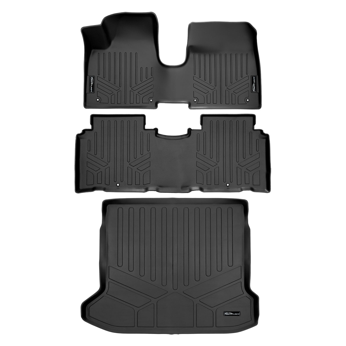 SA0601-B0601 Custom Fit All 2 Row Floor Mat Liner Set for 2022-2023 Hyundai IONIQ 5, Black