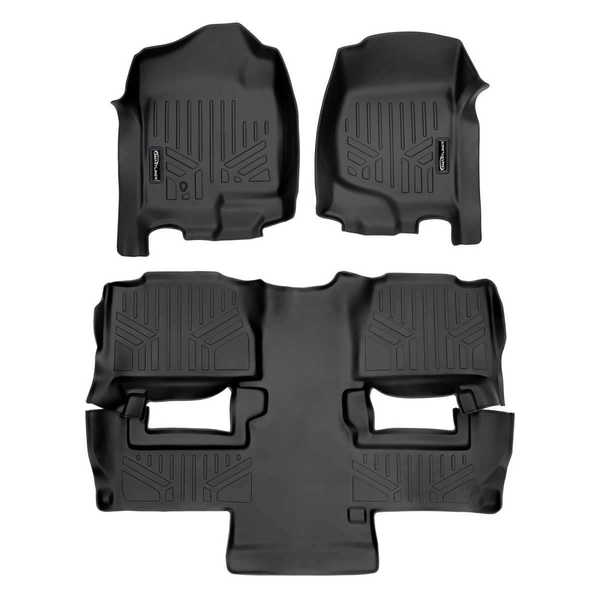 SA0015-B0160 Custom Fit 2 Row Floor Mats Liner Set for 2011-2014 Chevy Tahoe, Black