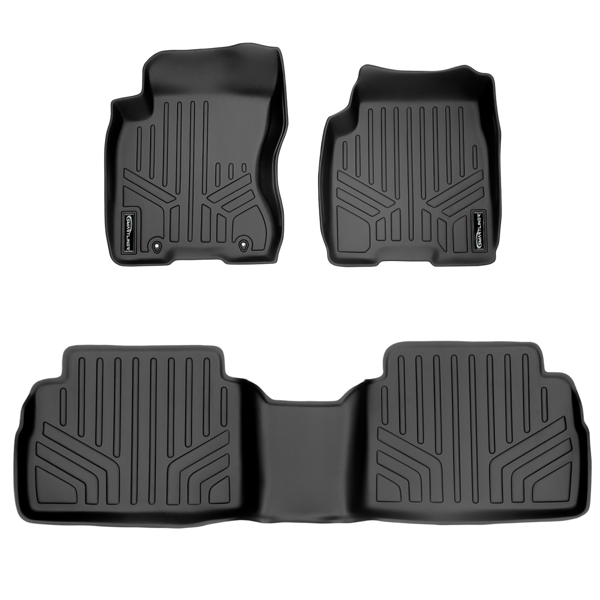 SA0050-B0050 Custom Fit 2 Row Floor Mats Liner Set for 2008-2013 Nissan Rogue, Black