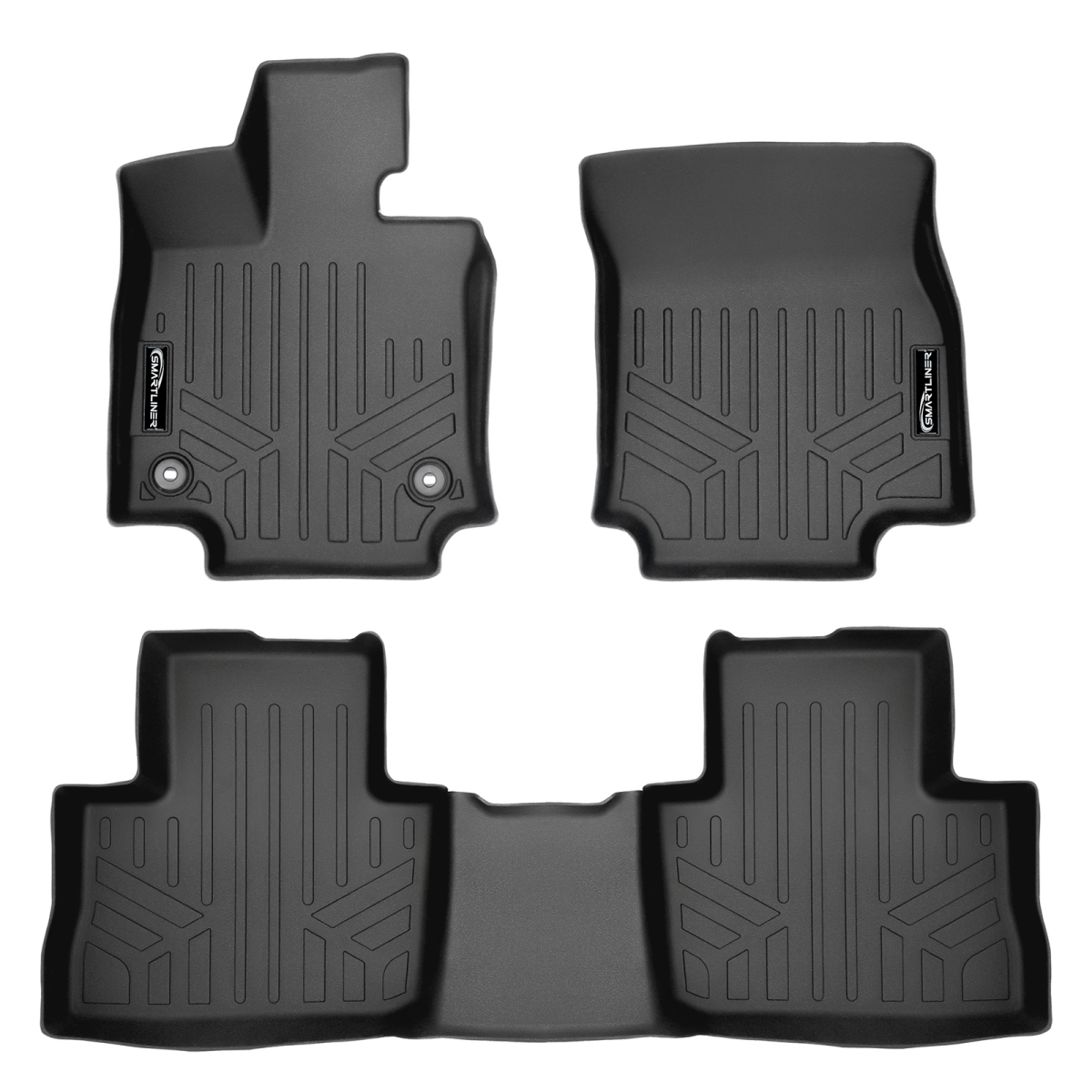 SA0418-B0418 Custom Fit 2 Row Floor Mats Liner Set for 2019-2023 Toyota RAV4 - No Hybrid Models, Black