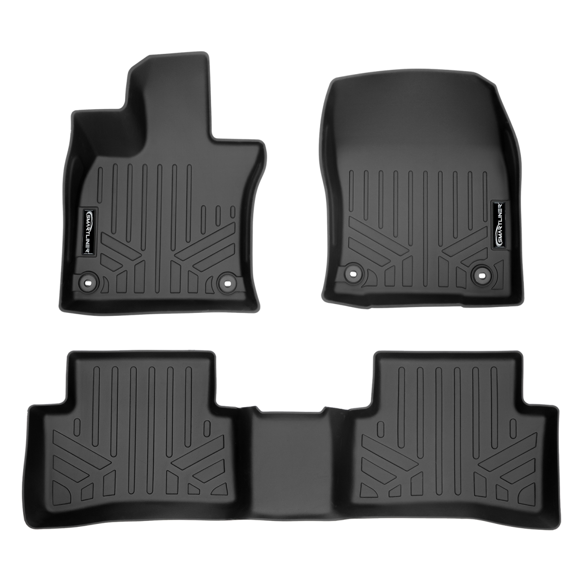 SA0441-B0441 All Weather Custom Fit 2 Row Floor Mats Liner Set for 2019-2021 Lexus UX - All Models, Black