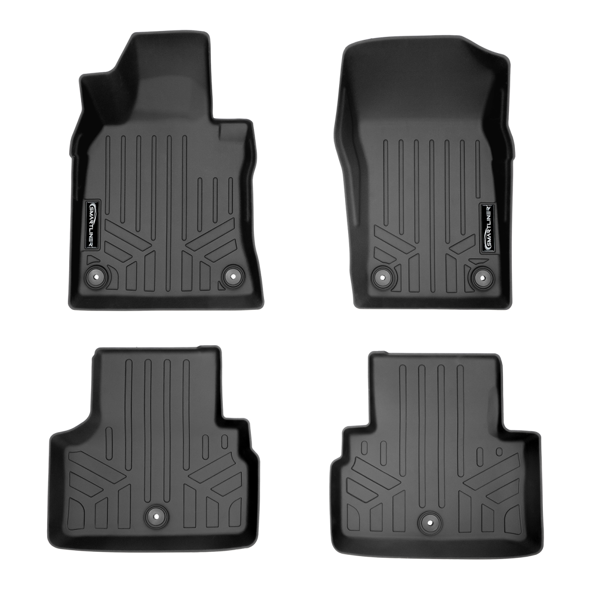 SA0469-B0469 Custom Fit 2 Row Floor Mats Liner Set for 2018-2021 Infiniti Q50, Black