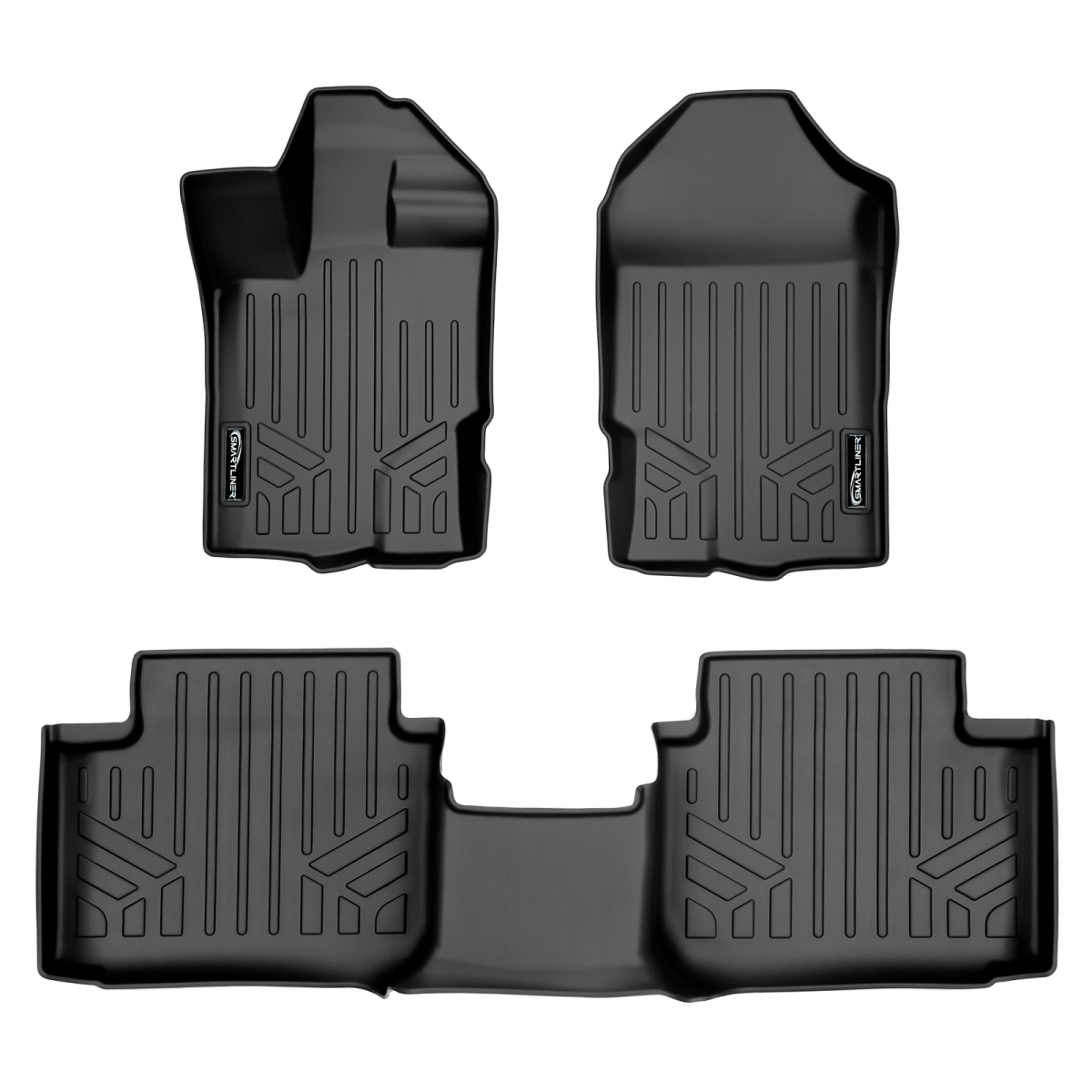 SA0454-B0455 Custom 2 Row Floor Mats Liner Set with Vinyl Flooring for 2019-2021 Ford Ranger, Black