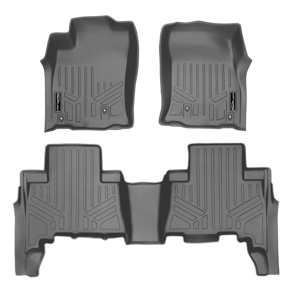 SA2040-B2120 All Weather Custom Fit 2 Row Floor Mats Liner Set for 2010-2013 Lexus GX460, Black