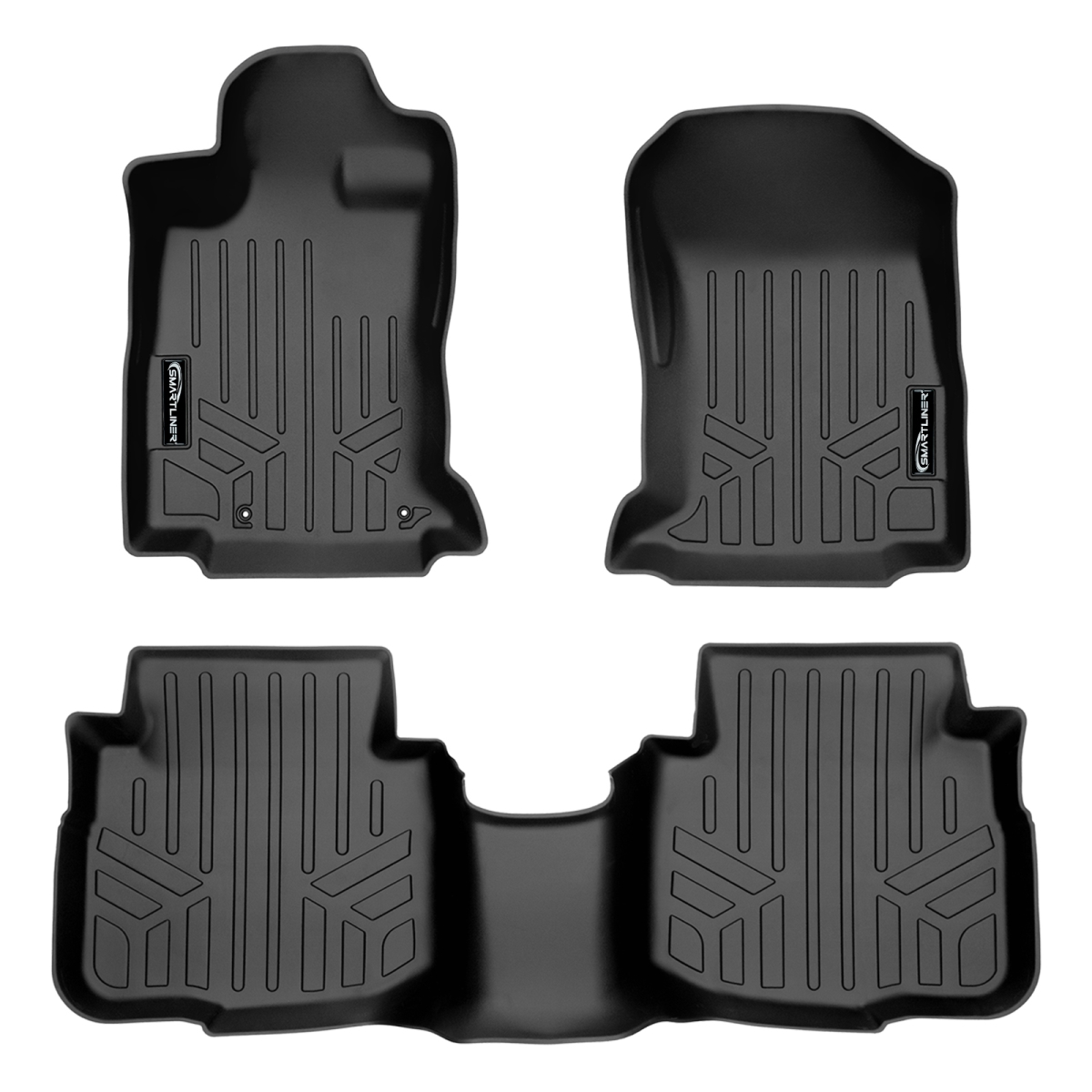SA0490-B0490 All Weather Custom Fit 2 Row Floor Mats Liner Set for 2020-2021 Subaru Outback, Black
