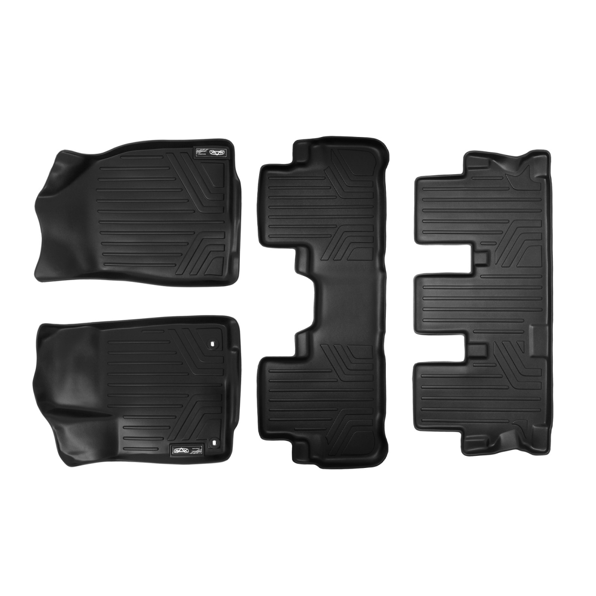 SA0152-B0152-C0152 Custom Fit 3 Row Floor Mats Liner Set with 2nd Row Bench Seat for 2014-2019 Toyota Highlander, Black