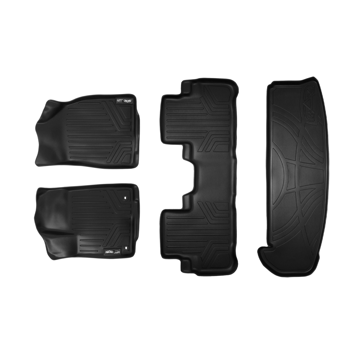 SA0152-B0152-E0152 Custom Fit 2 Rows Behind 3rd Row Floor Mats & Cargo Liner Set for 2014-2019 Toyota Highlander, Black