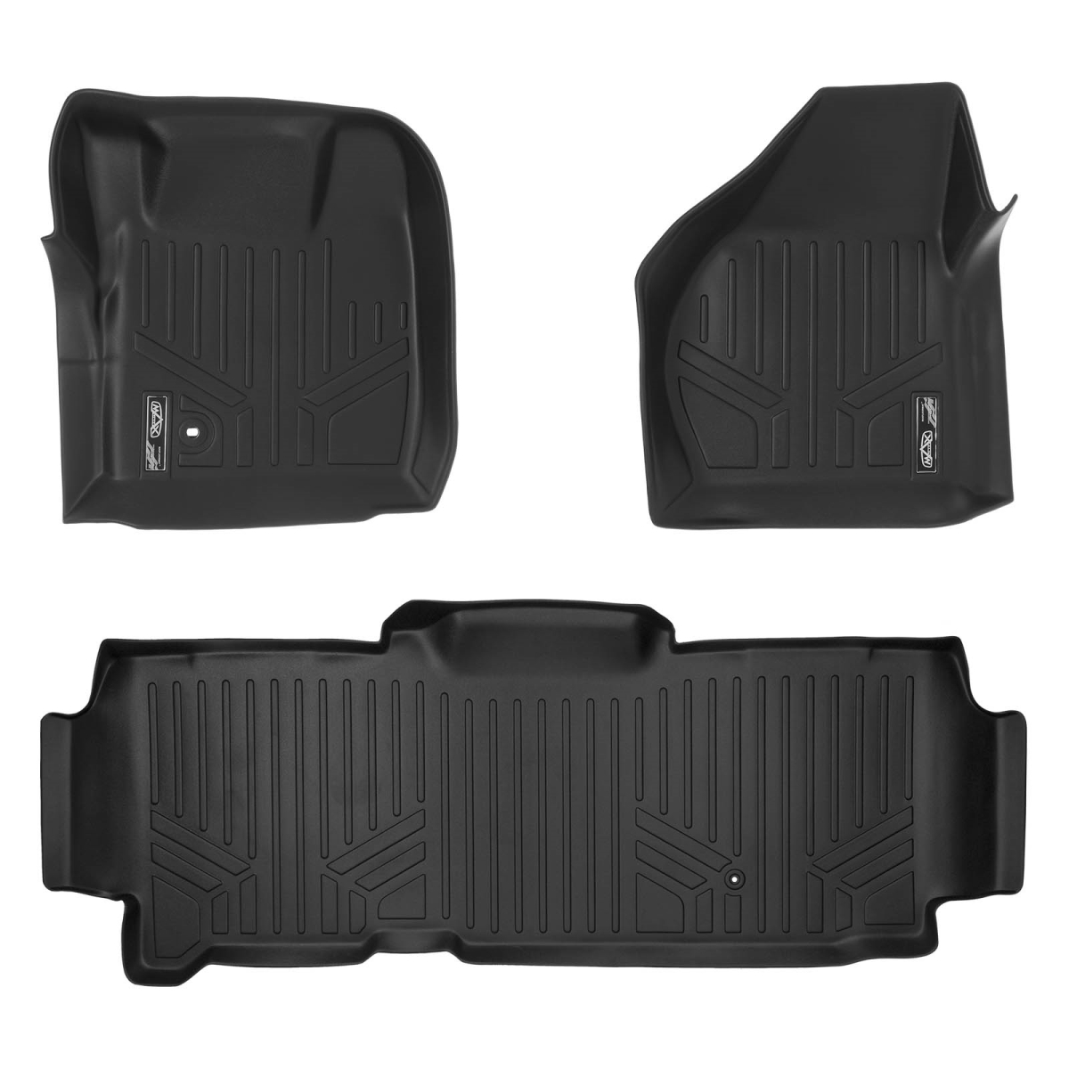 SA0177-B0297 Custom Fit 2 Row Floor Mats Liner Set for 2008-2010 Ford F-250, Black