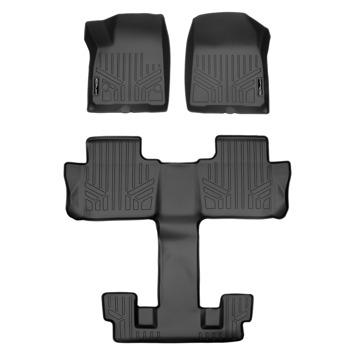 SA0230-B0230 Custom Fit 3 Row Floor Mats Liner Set with 2nd Row Bucket Seats for 2017-2021 GMC Acadia, Black