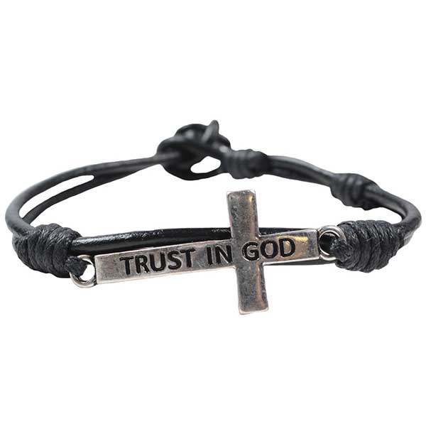 Fgbj162 Trust In God Cross Guys Bracelet