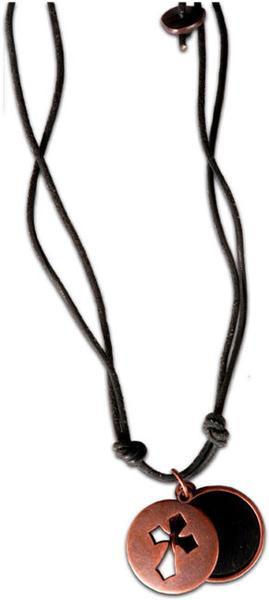 Fgnj141 Mens Copper Cross On Wood Faith Gear Necklace