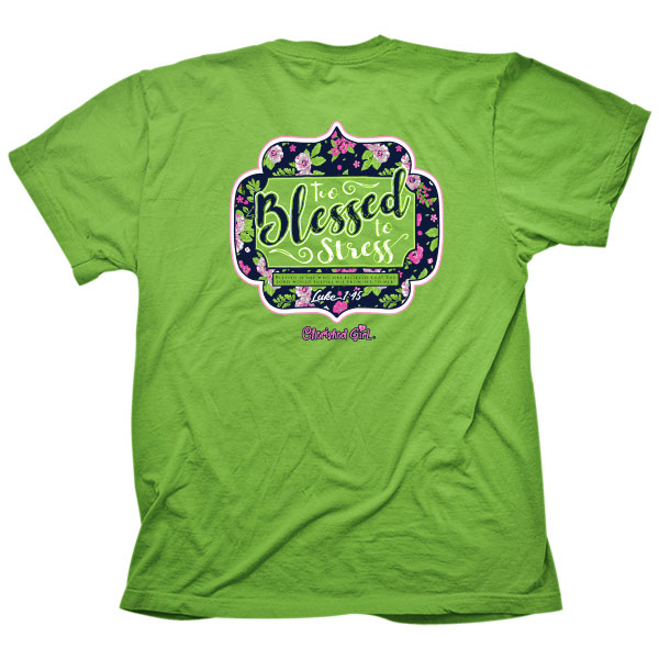 CGA2995MD Cherished Girl Too Blessed T-Shirt, Medium - 4X & Lime