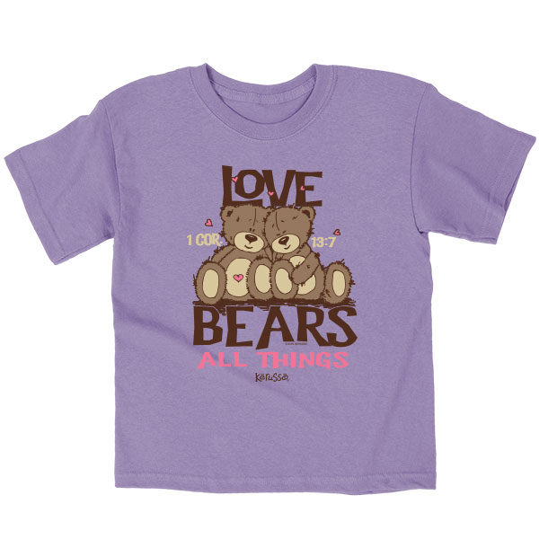 Kdz2999md Love Bears Kids T-shirt, Medium - 3t, 4t, 5t & Lavender