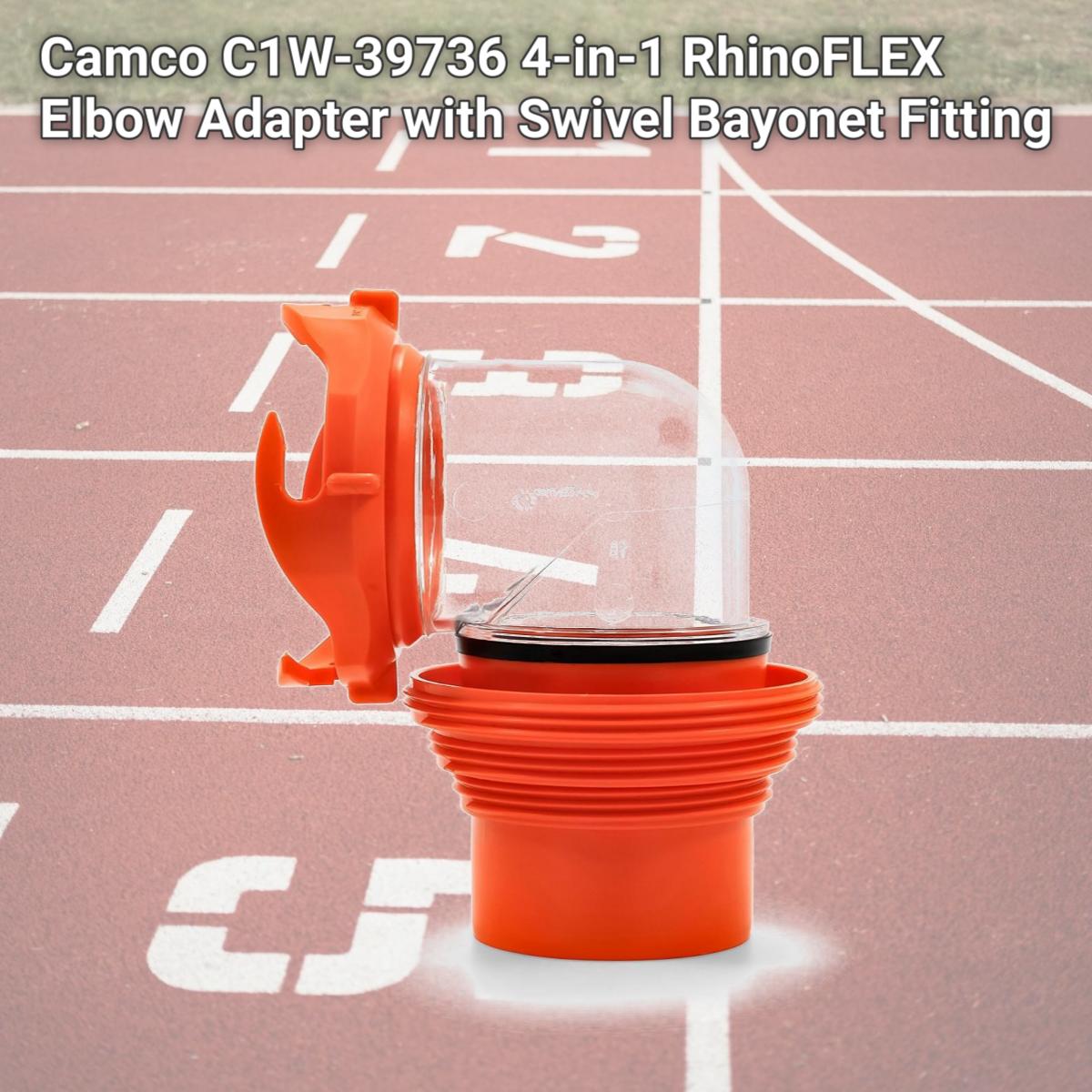 Picture of Camco C1W-39736 4-in-1 RhinoFLEX Elbow Adapter with Swivel Bayonet Fitting