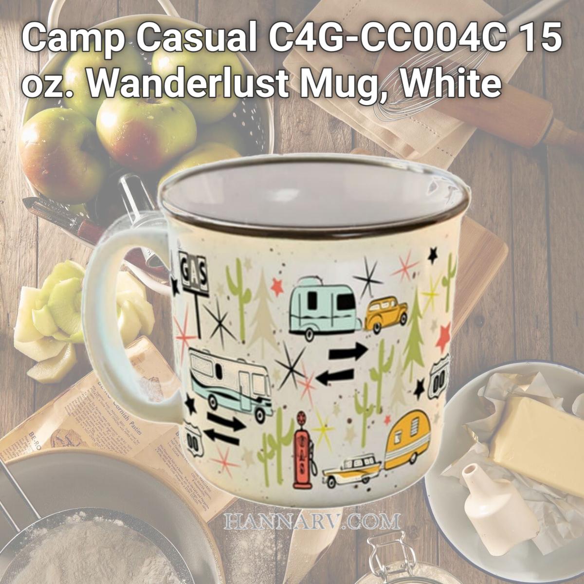 Picture of Camp Casual C4G-CC004C 15 oz. Wanderlust Mug, White