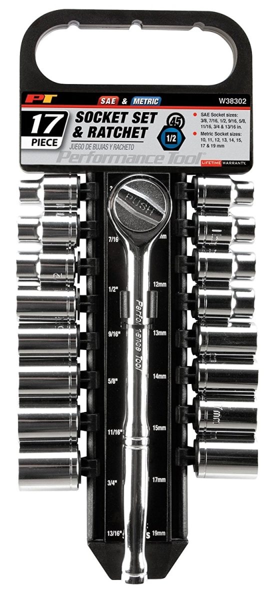 W38302 0.5 in. Drive Socket Tool Set - 17 Piece