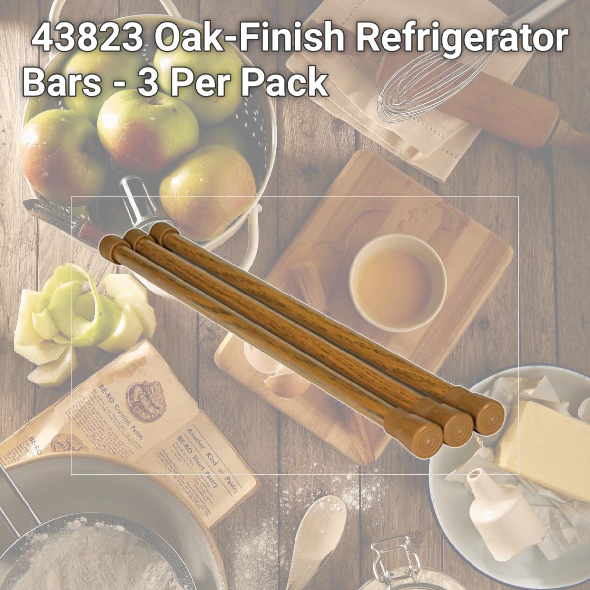 Picture of Camco 43823 Oak-Finish Refrigerator Bars - 3 Per Pack