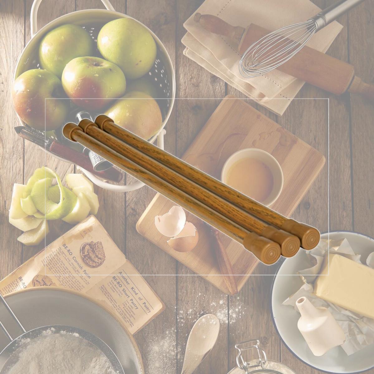 Picture of Camco 43823 Oak-Finish Refrigerator Bars - 3 Per Pack