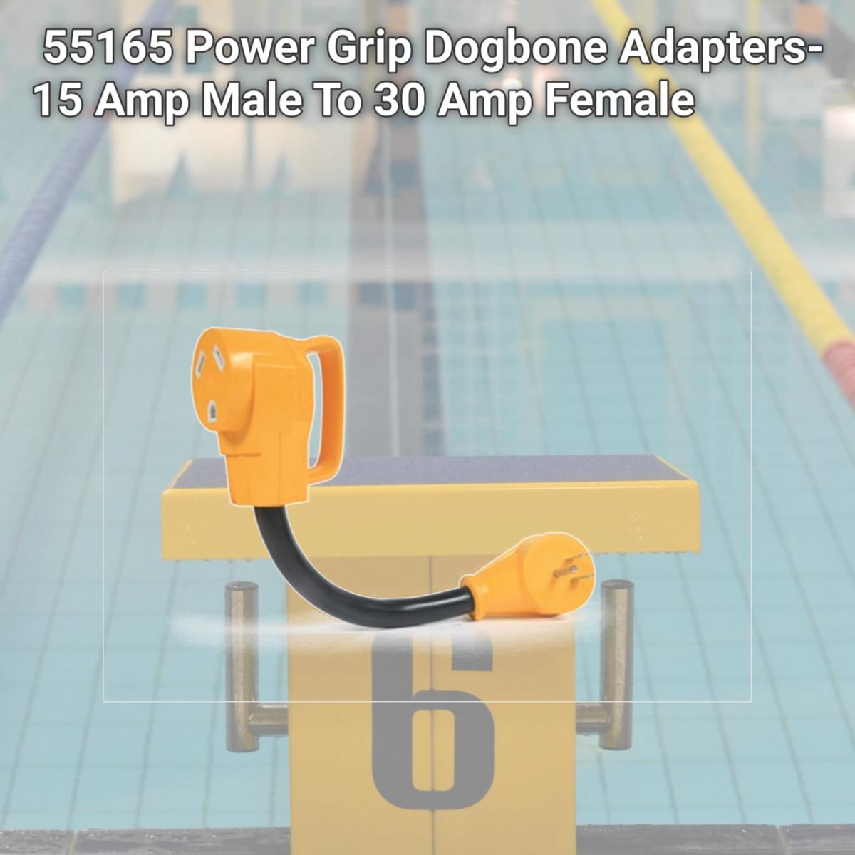 Picture of Camco 55165 Power Grip Dogbone Adapters- 15 Amp Male To 30 Amp Female