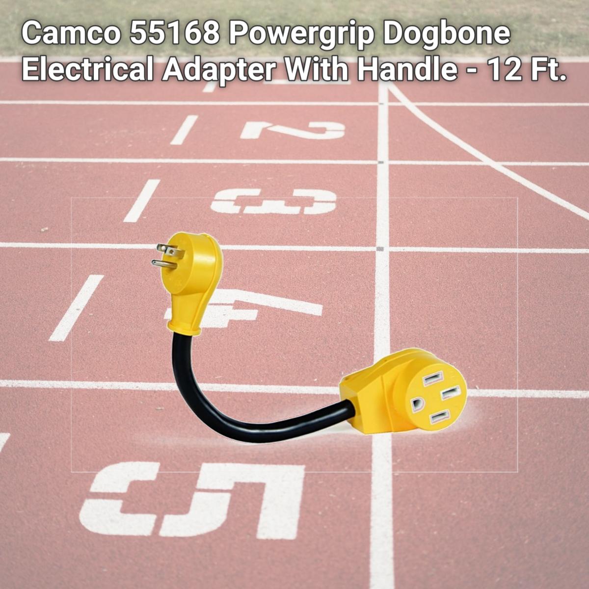 Picture of Camco 55168 Powergrip Dogbone Electrical Adapter With Handle - 12 Ft.