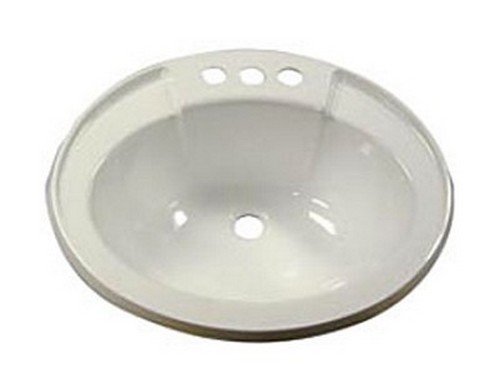16370pp 17 X 20 In. Oval Plastic Sink - Ivory