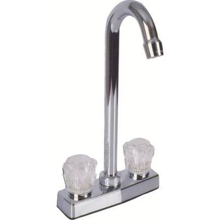Valterra V46-pf211313 Rv Kitchen Bar Faucet With Clear Acrylic Knobs, Chrome