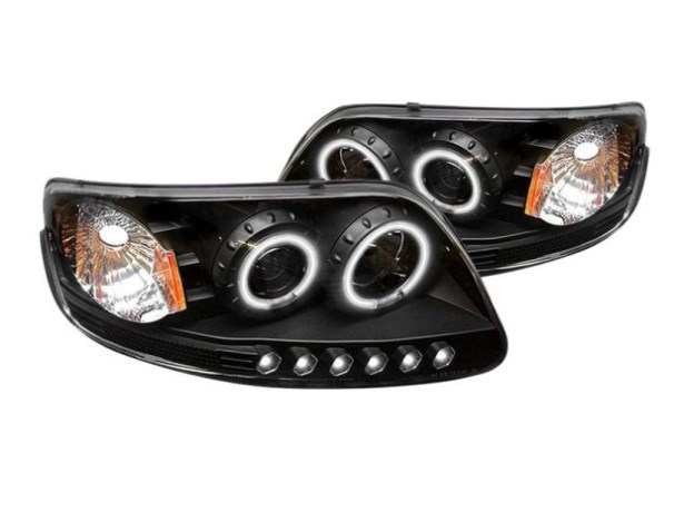 1997-2003 Ford F150 Black Halo Projector Led Headlights