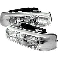 1999-2002 Chevy Silverado 1500 & 2500 Crystal Headlights - Chrome