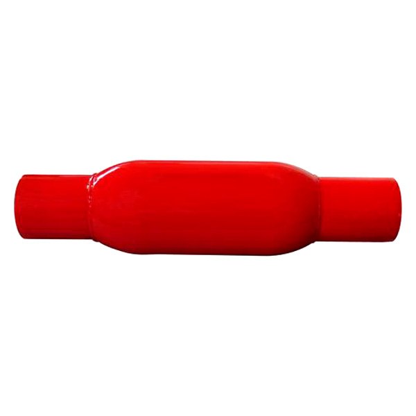 2.5 in. Round Glass Pack Red Painted Exhaust Muffler 2.5 in. Round Glass Pack Red Painted Exhaust Muffler