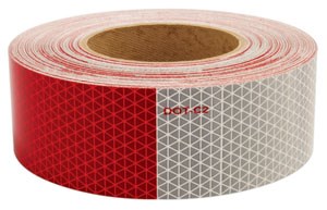 O24-re418t 4 X 18 Ft. Red & White Reflective Vehicle Conspicuity Tape