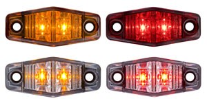 O24-mcl13rtrs Mini Thinline Sealed Led Marker & Clearance Light, Chrome & Red