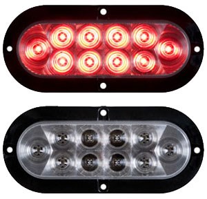 Led Oval Tail Flange Light For Surface Mount, Red