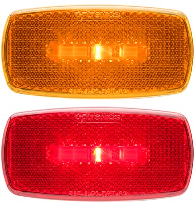 O24-mcl0032abs Surface Mount Led Marker & Clearance Lights With Reflex, Black & Amber