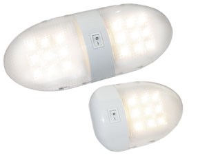 O24-rvill34p White Led Interior Rv Lights, Double Fixture & On-off Switch & 18-led