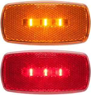 O24-mcl32abp Oval Surface Mount Led Marker & Clearance Lights With Reflex, Amber
