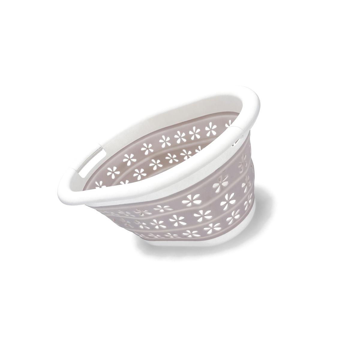 Picture of Camco C1W-51951 Collapsible Utility Basket&#44; Small - White & Taupe