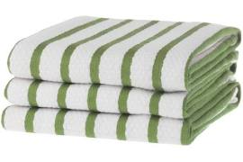 K6u-kt21654 Basket Weave Kitchen Towels, Green