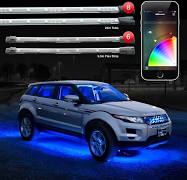 Kscaradvan 24 In. Under Glow Plus 10 In. Flexible Strip Xkchrome App Control Car Led Accent Light Kit - Advanced, 8 Piece