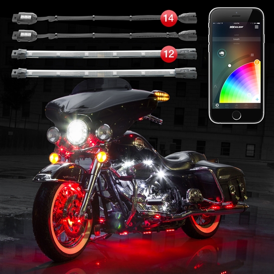 Ksmotopro 14 Pod 12 Strip Xkchrome App Control Motorcycle Professional Led Accent Light Kit