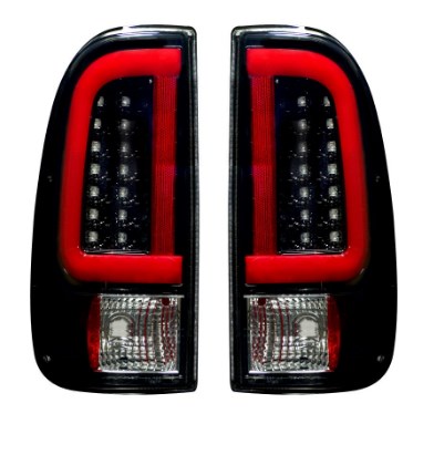 264292bk Optic Led Tail Lights - Smoked Lens For 1999-2007 Ford Superduty