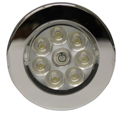 E51-ew0221 12v Circular Flush Switched Interior Light - Clear
