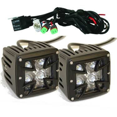 110001 2 X 20w Cube Spot Beam Led Lights With Logo Grille
